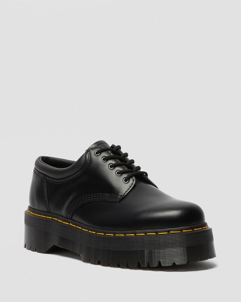 Zapatos Oxford Dr Martens 8053 Cuero Plataforma Mujer Negros | MX 415FDN